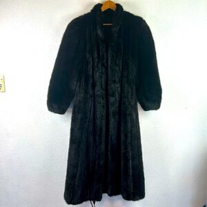 Vintage full length mink black fur coat
